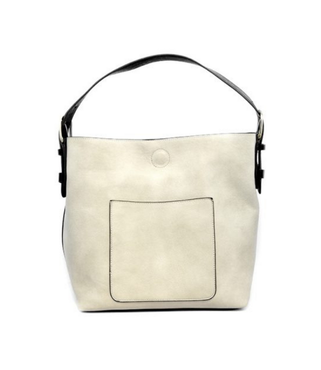 Hobo Black Handle Handbag Stone