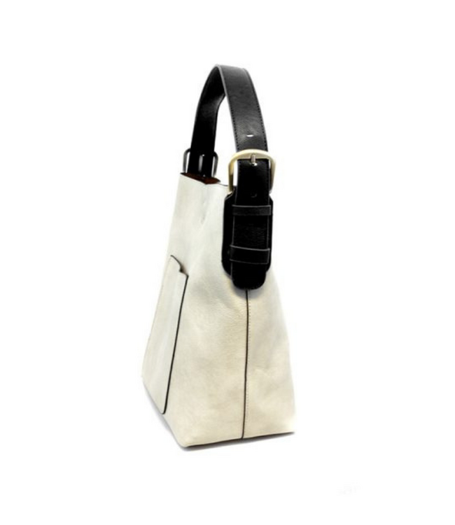 Hobo Black Handle Handbag Stone
