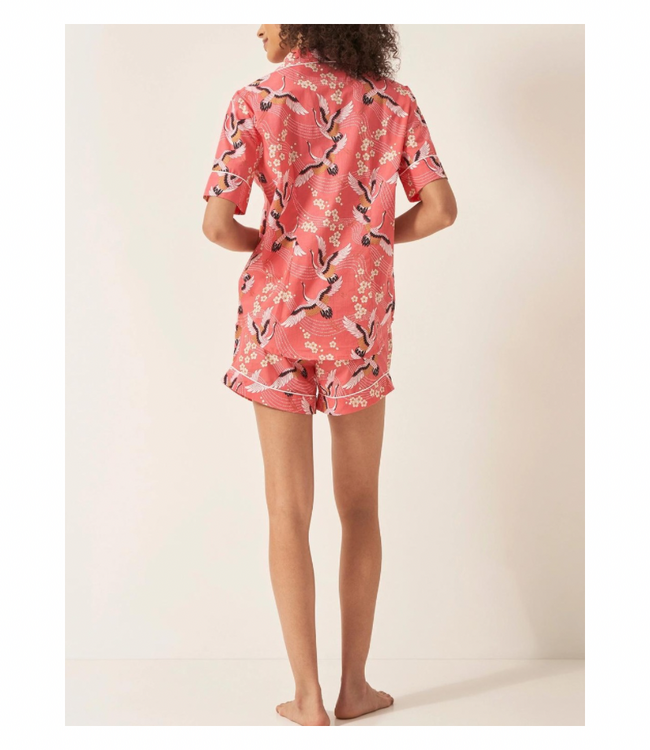 Crane on Coral Pajamas
