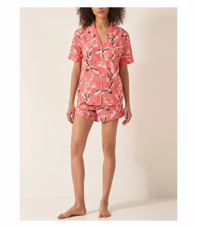 Crane on Coral Pajamas