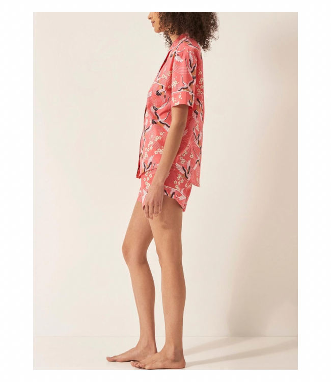 Crane on Coral Pajamas