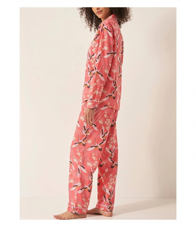 Crane on Coral Pajamas