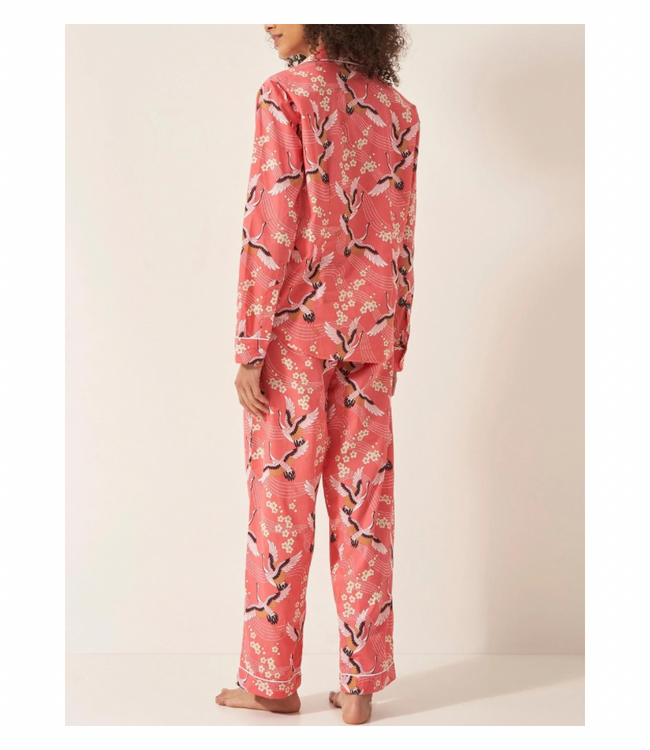Crane on Coral Pajamas