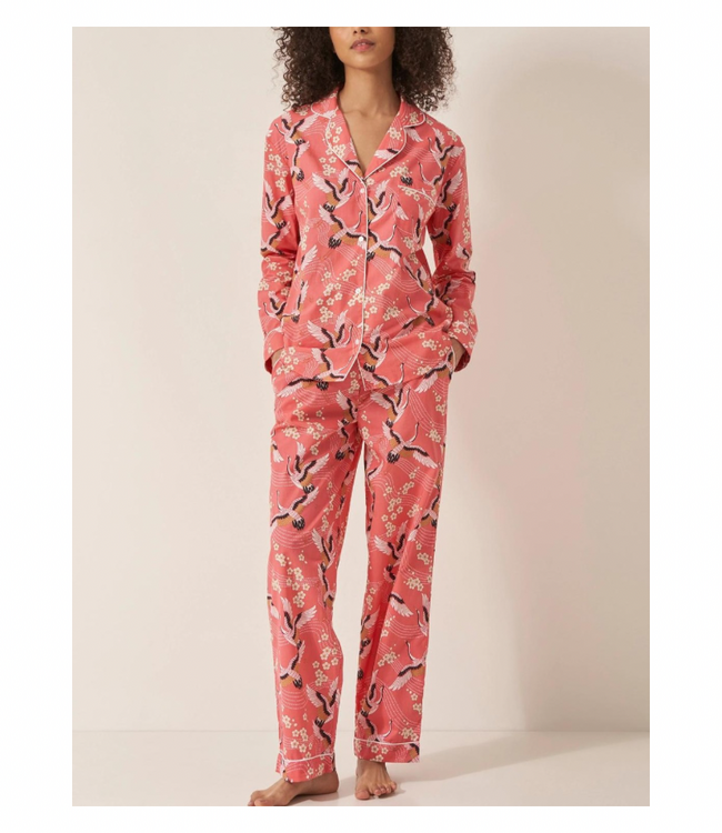 Crane on Coral Pajamas
