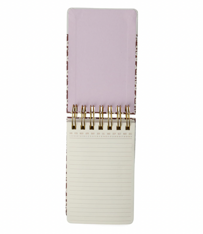 Burgundy Grovy Floral Chunky Notepad