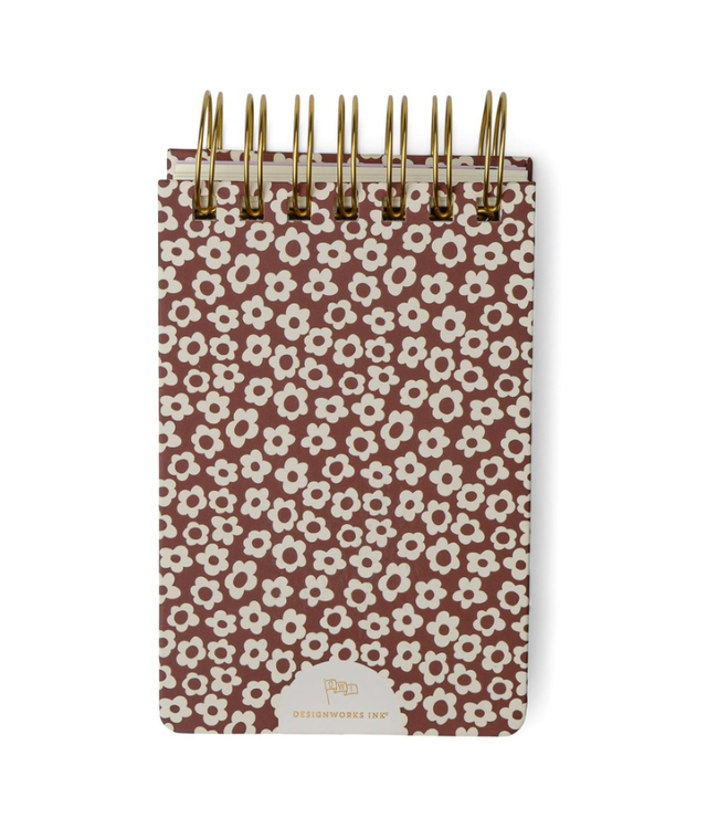 Burgundy Grovy Floral Chunky Notepad