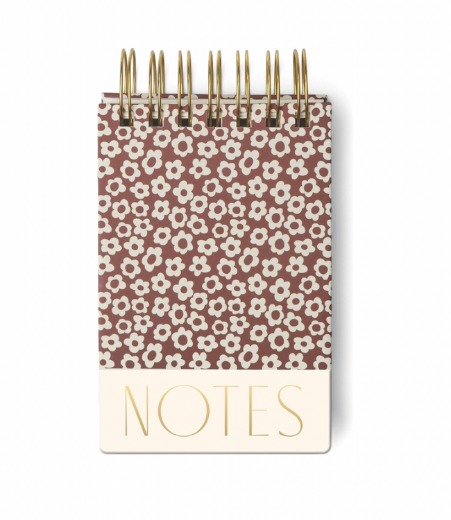 Burgundy Grovy Floral Chunky Notepad