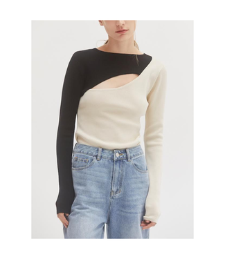 Crescent Color Block Top