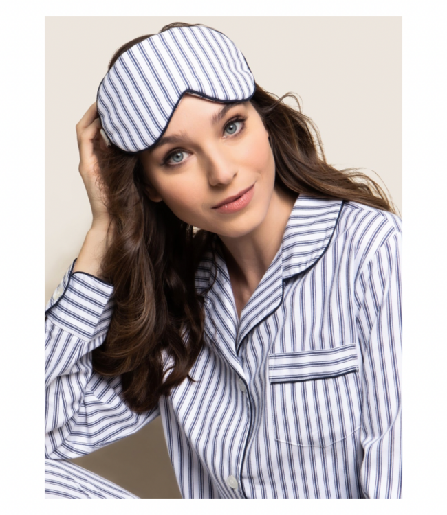 Navy French Twill Sleep Mask