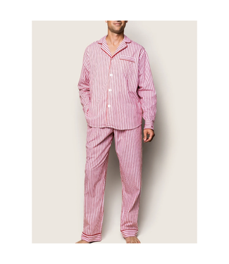 Petite Plume Men's Antique Red Twill Ticking Pajama Set