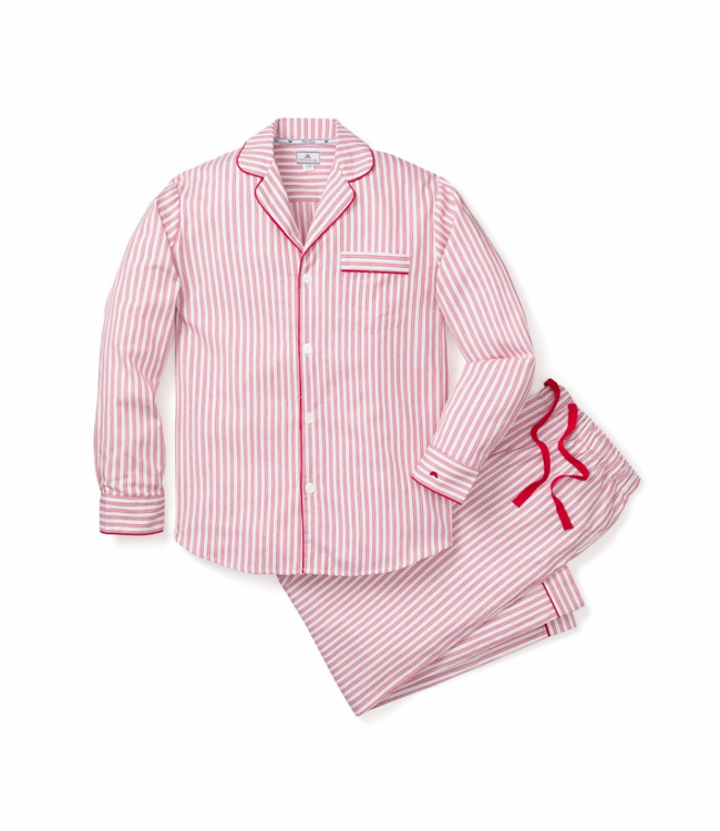 Men's Antique Red Twill Ticking Pajama Set