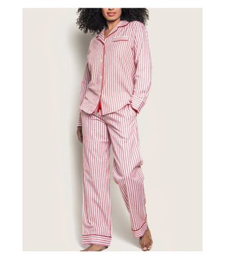 Petite Plume Antique Red Twill Ticking Pajama Set