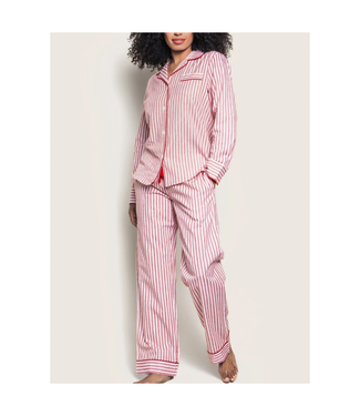 Petite Plume Antique Red Twill Ticking Pajama Set