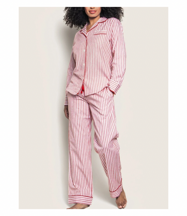 Petite Plume Antique Red Twill Ticking Pajama Set