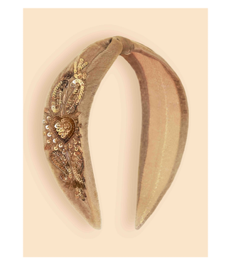Powder Design Velvet Headband - Sage Heart