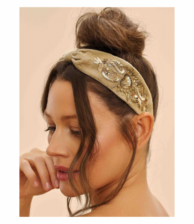 Velvet Headband - Sage Heart