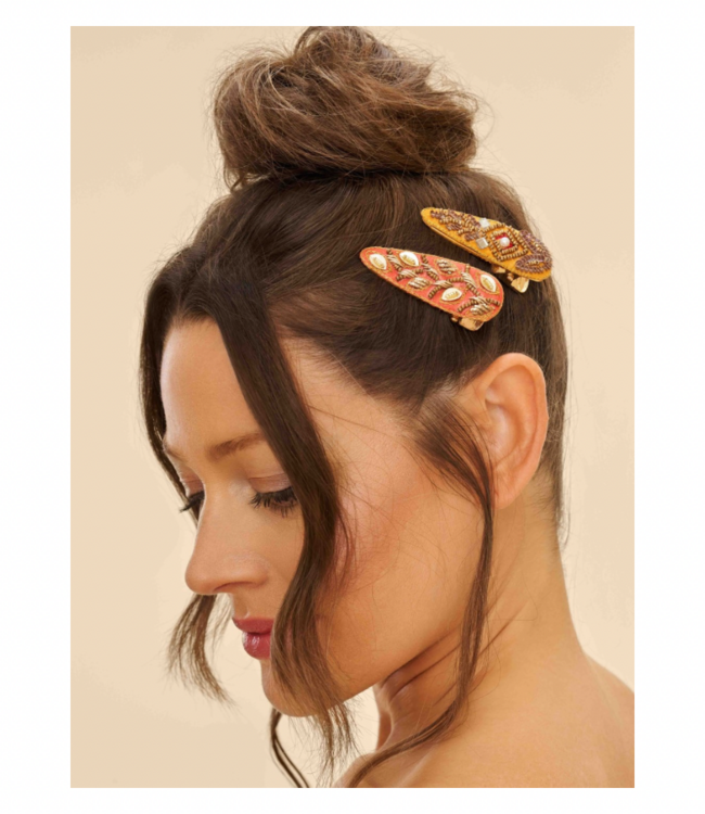 Jewelled Hair Clips - Diamond & 60s Abstract