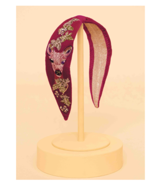 Powder Design Velvet Headband - Enchanted Evening Doe, Fuchsia