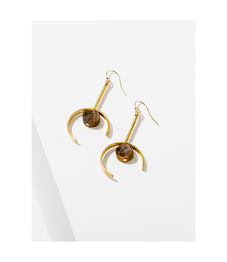 Larissa Loden Santorini Gemstone Earrings- Tiger Eye