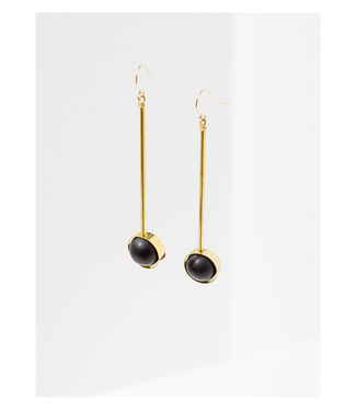 Aberrant Brass and Gemstone Earrings- Lapis