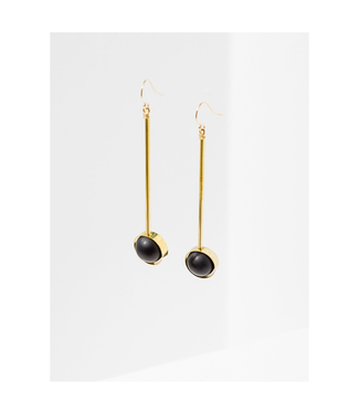 Larissa Loden Aberrant Brass and Gemstone Earrings- Lapis