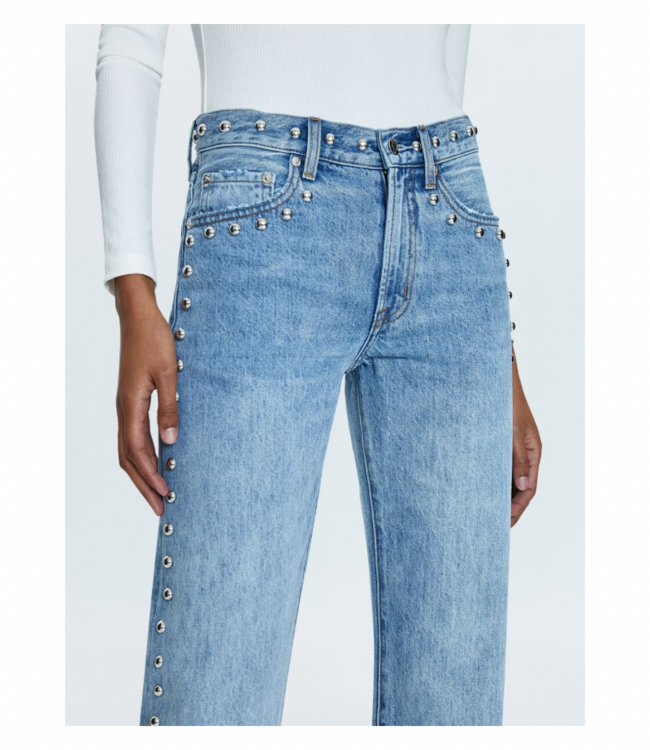 Lexi Mid Rise Bowed Straight Jeans