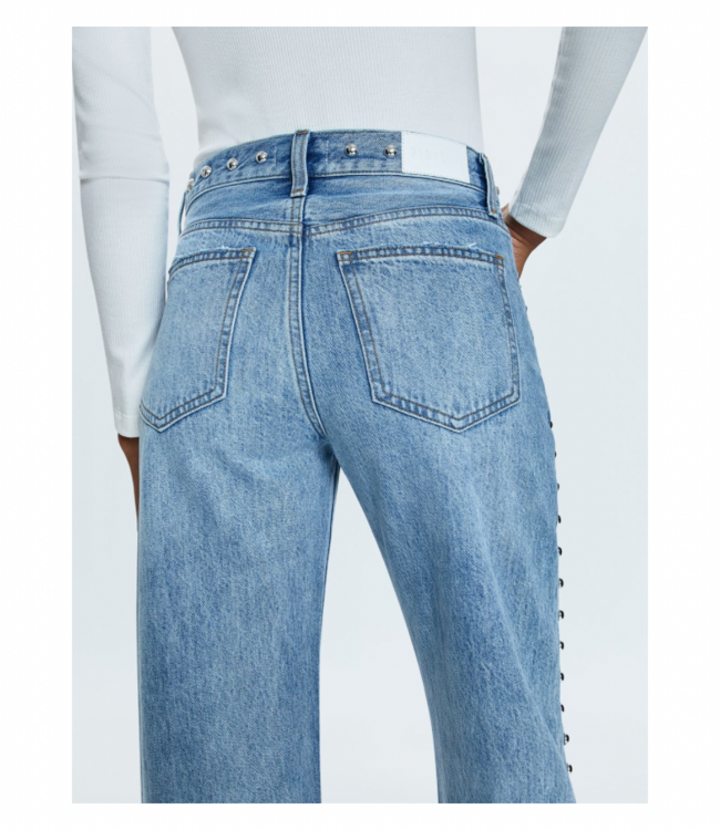 Lexi Mid Rise Bowed Straight Jeans