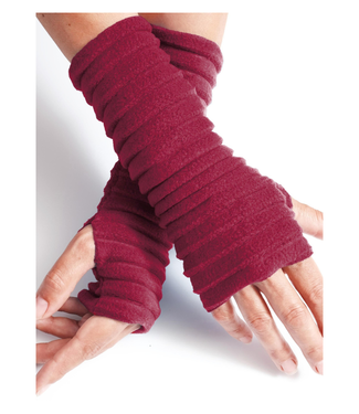 Anna Falcke Wristees Fingerless Gloves - Berry Red