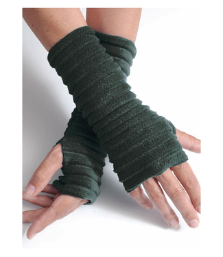 Anna Falcke Wristees Fingerless Gloves - Bottle Green