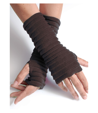 Anna Falcke Wristees Fingerless Gloves - Chocolate Brown