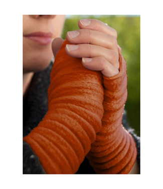 Anna Falcke Wristees Fingerless Gloves - Rust