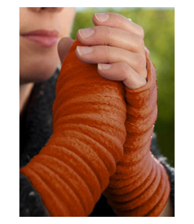 Wristees Fingerless Gloves - Rust