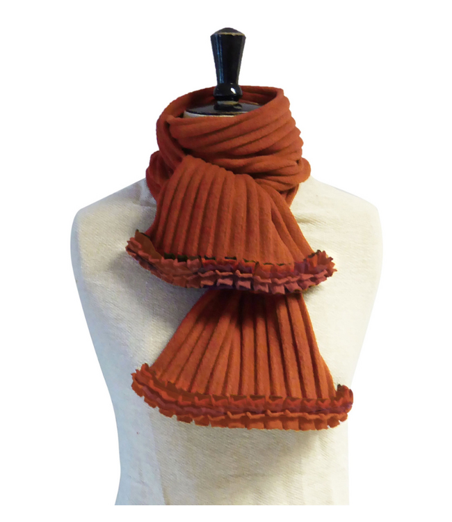 Ruffle Scarf - Rust