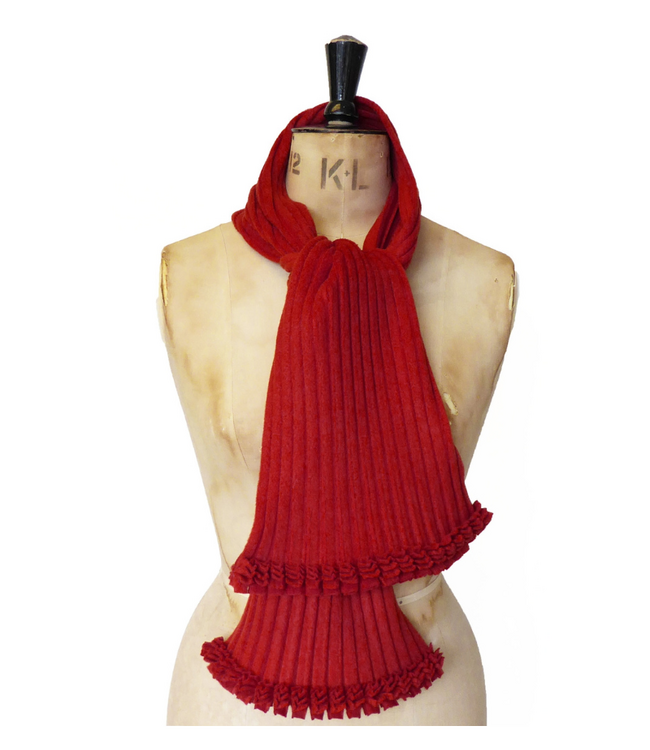 Ruffle Scarf - Scarlet Red