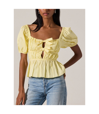 ASTR Bow Peplum Top