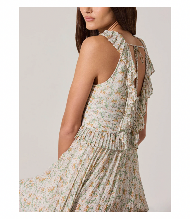 Pleated Dress with Ruffles