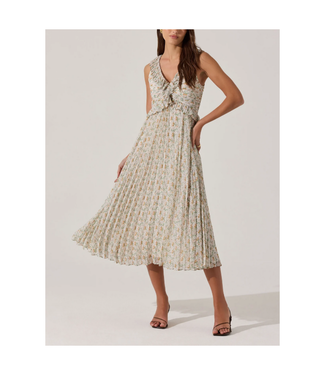 ASTR Pleated Dress with Ruffles