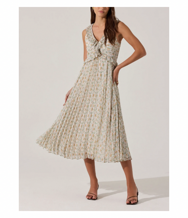 Pleated Dress with Ruffles