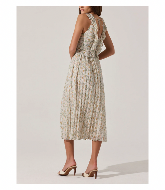 Pleated Dress with Ruffles