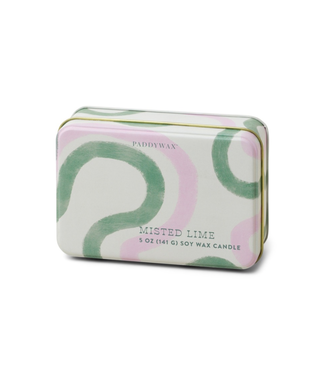 Paddywax Pink & Green Squiggly Line Everyday Tin 5oz