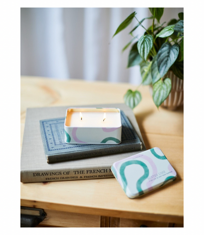 Pink & Green Squiggly Line Everyday Tin 5oz