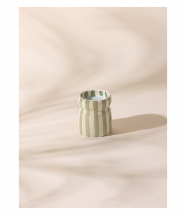 Cabana Sage Striped Candle