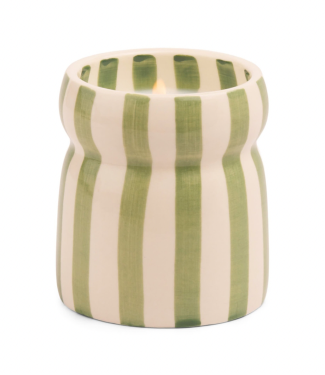 Cabana Sage Striped Candle