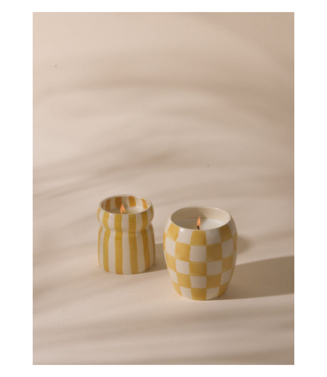 Cabana Ochre Striped Candle