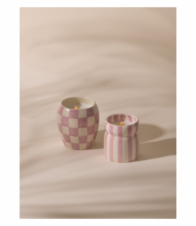 Cabana Lavender Striped Candle