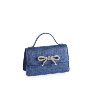 Shiraleah Bowie Straw Mini Bag- Navy