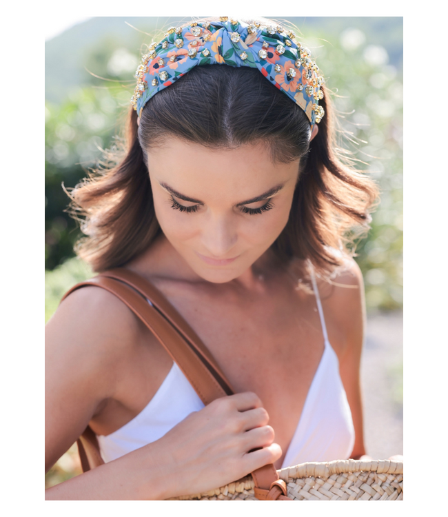 Floral Embellished Knotted Headband