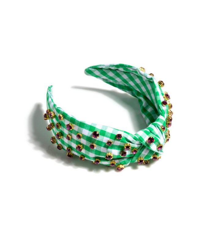 Embellished Gingham Knotted Headband