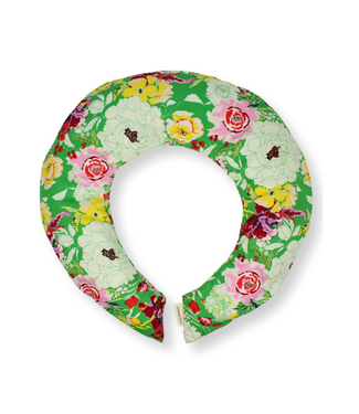 Dana Herbert Neck Wrap Pink Peony on Green