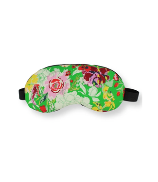 Dana Herbert Large Eye Mask Pink Peony on Green